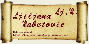 Ljiljana Mabetović vizit kartica